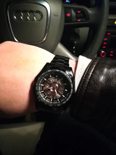 Stainless Steel Waterproof Mens Skeleton Watches