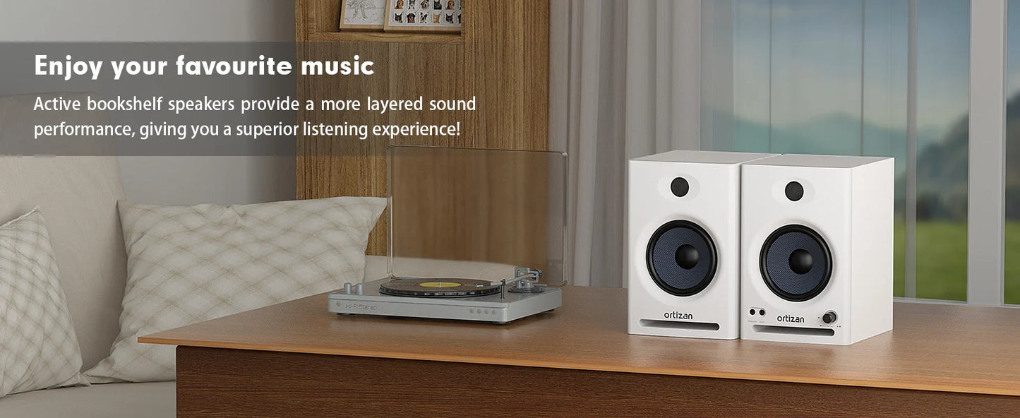 Studio Monitors, Active Monitor Speakers for Music Production, Bluetooth Computer Speakers