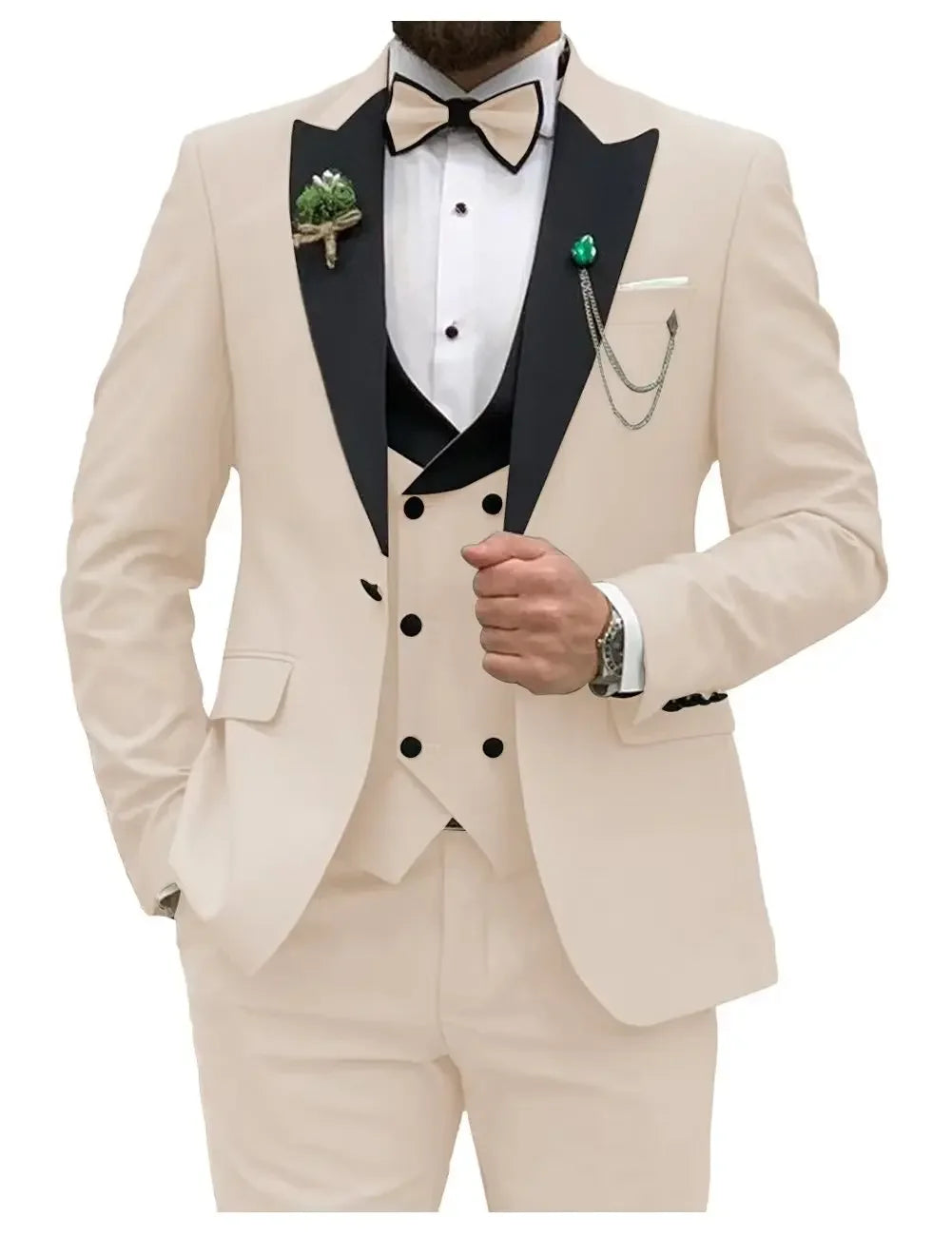 Slim Fit Men Suits  (Jacket+Vest+Pants)
