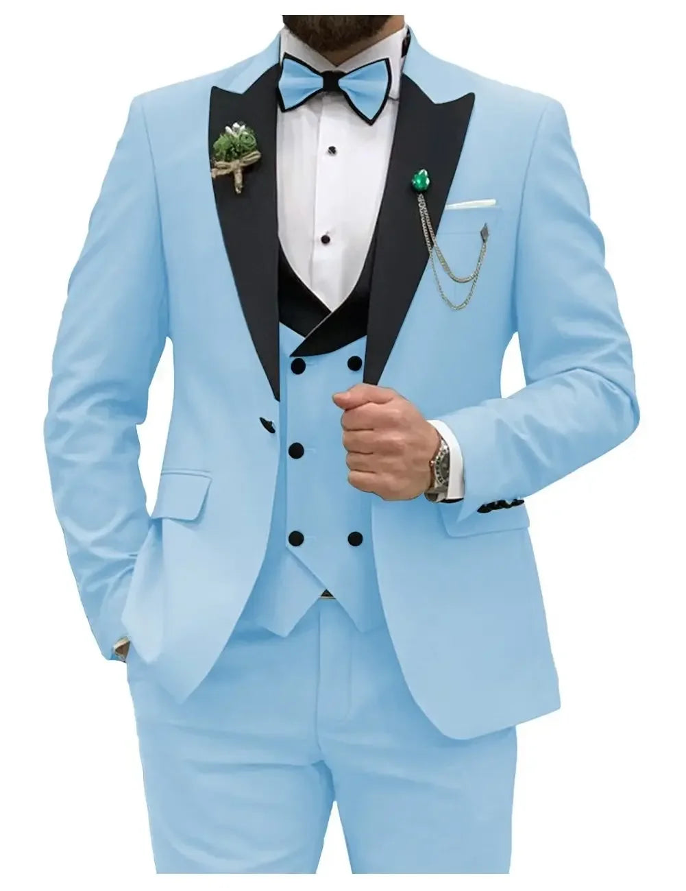 Slim Fit Men Suits  (Jacket+Vest+Pants)
