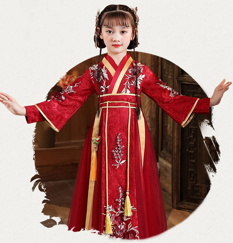 Chinese Hanfu Dress Girls Ancient Traditional