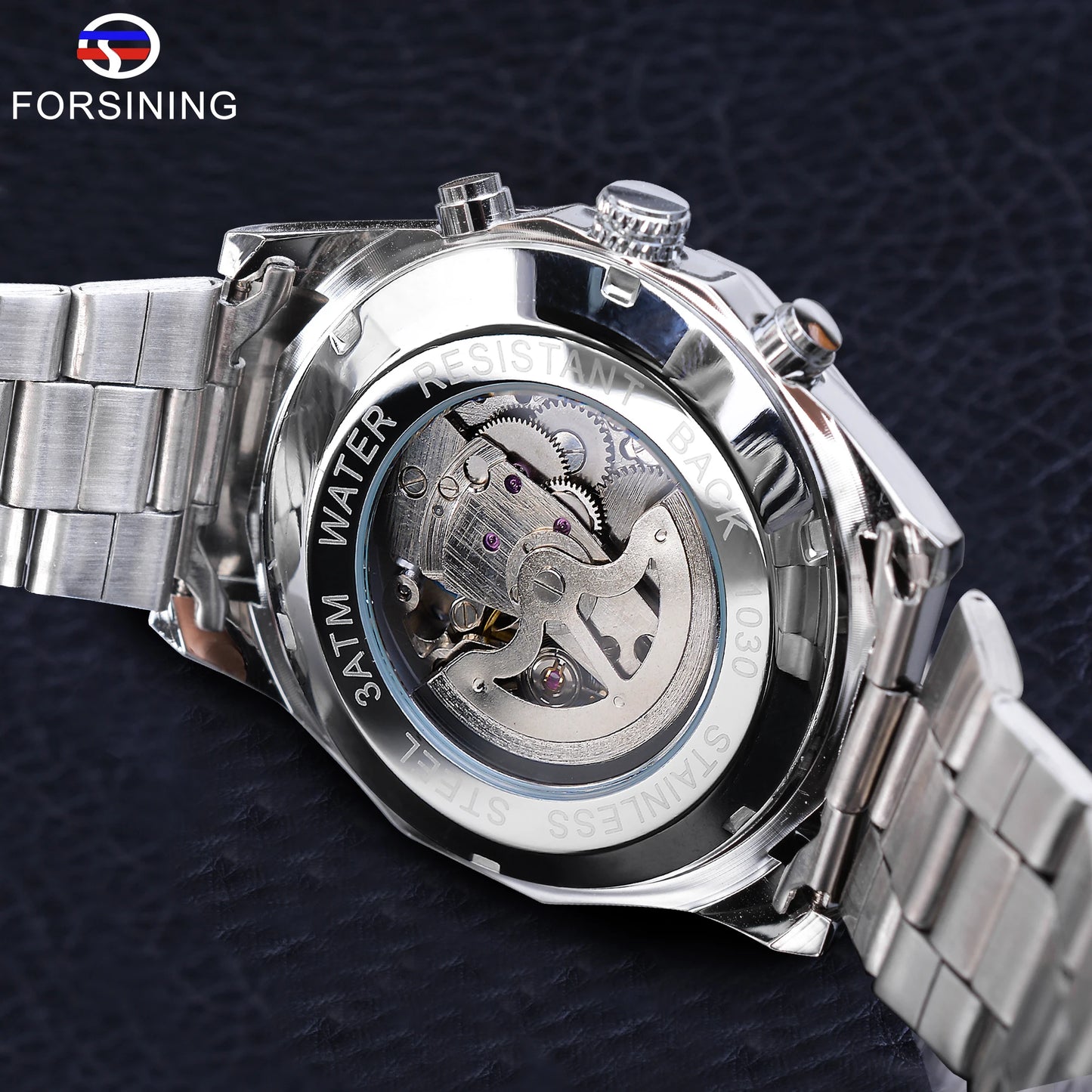 Stainless Steel Waterproof Mens Skeleton Watches