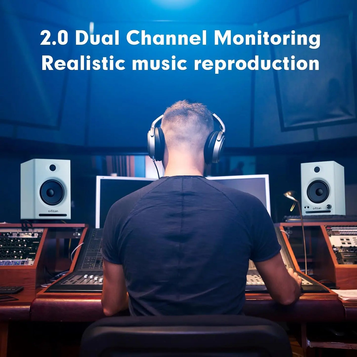 Studio Monitors, Active Monitor Speakers for Music Production, Bluetooth Computer Speakers