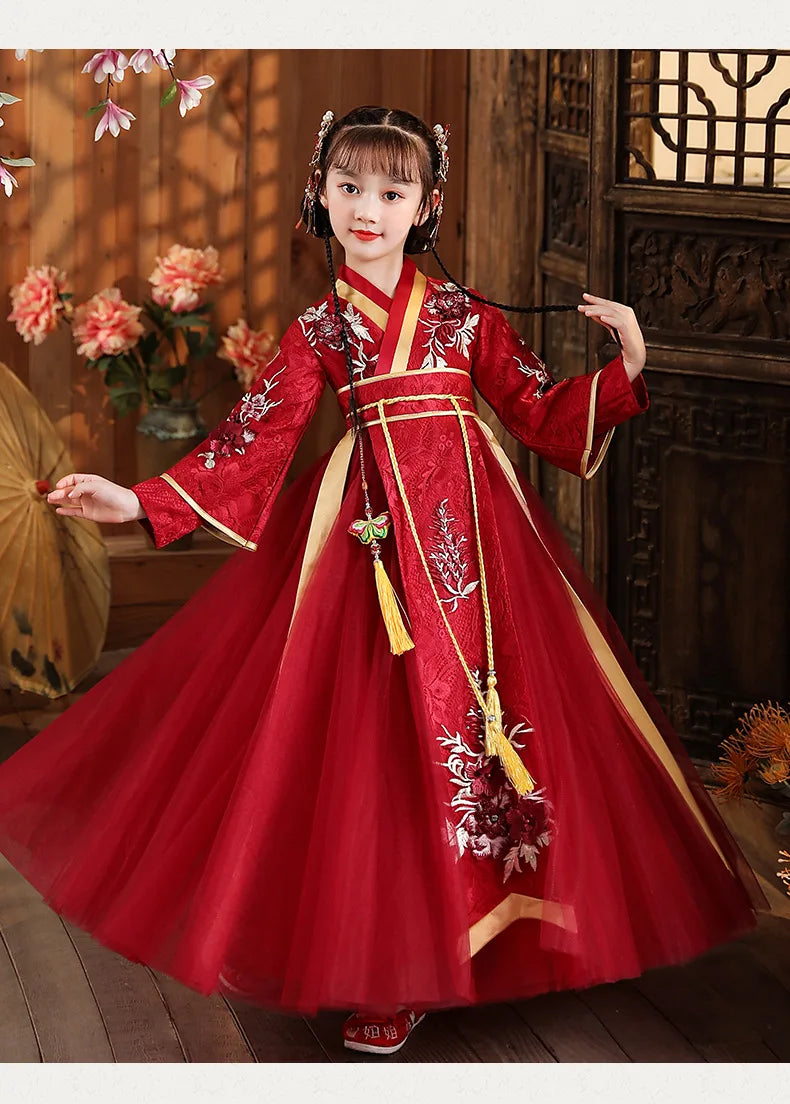 Chinese Hanfu Dress Girls Ancient Traditional