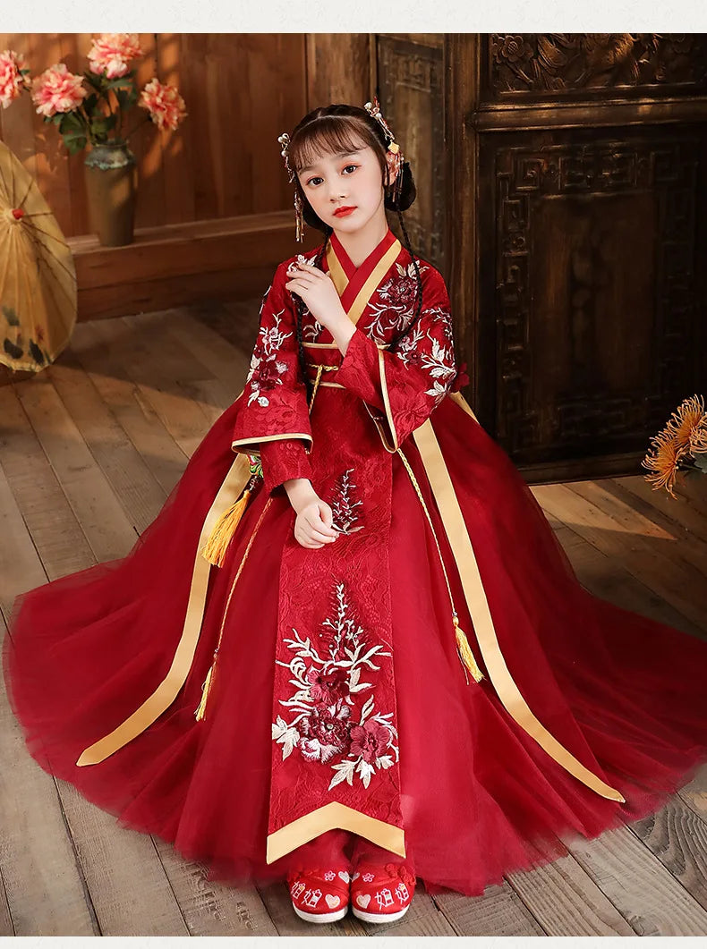 Chinese Hanfu Dress Girls Ancient Traditional
