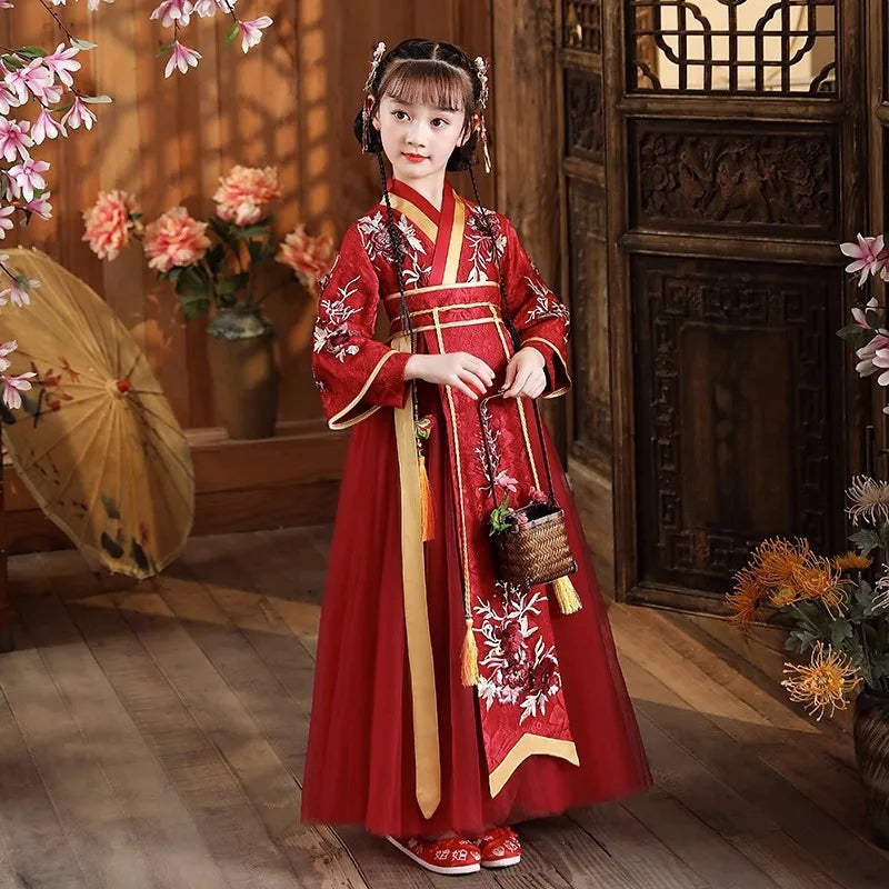 Chinese Hanfu Dress Girls Ancient Traditional