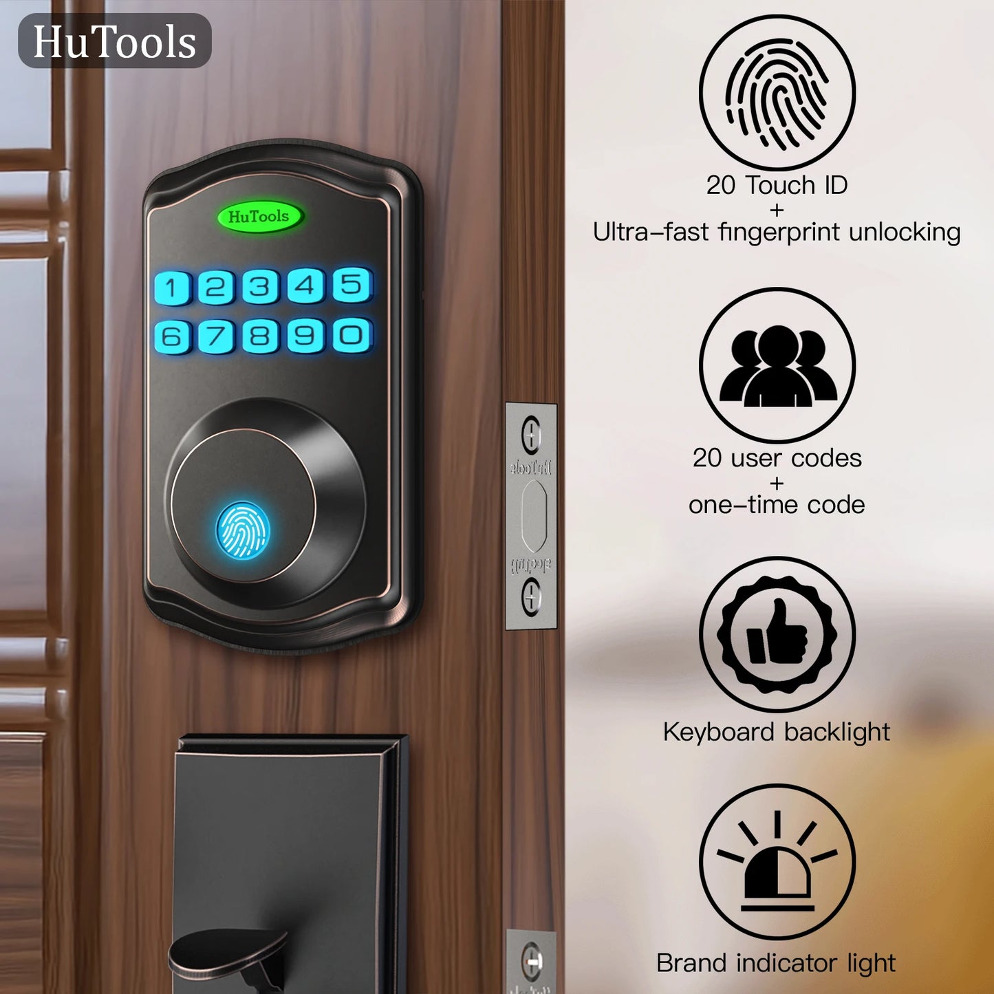 Black/silver Smart Fingerprint Key Lock