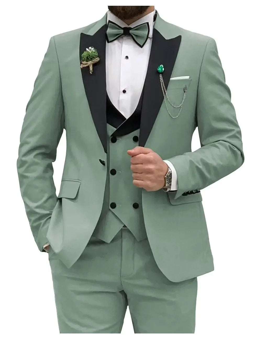 Slim Fit Men Suits  (Jacket+Vest+Pants)