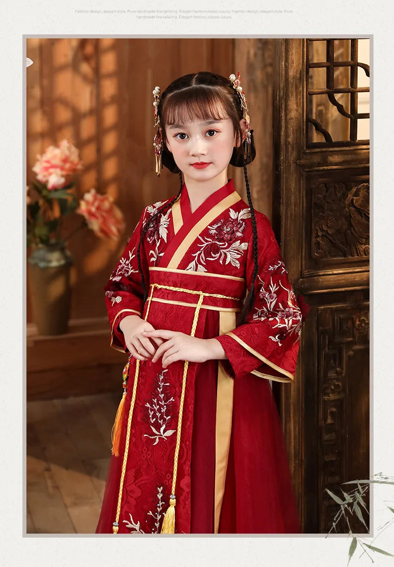 Chinese Hanfu Dress Girls Ancient Traditional