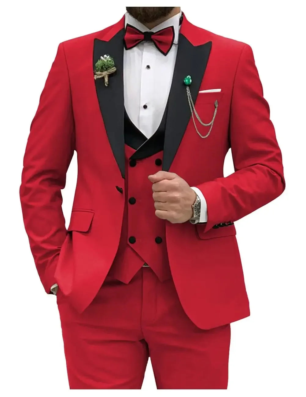 Slim Fit Men Suits  (Jacket+Vest+Pants)