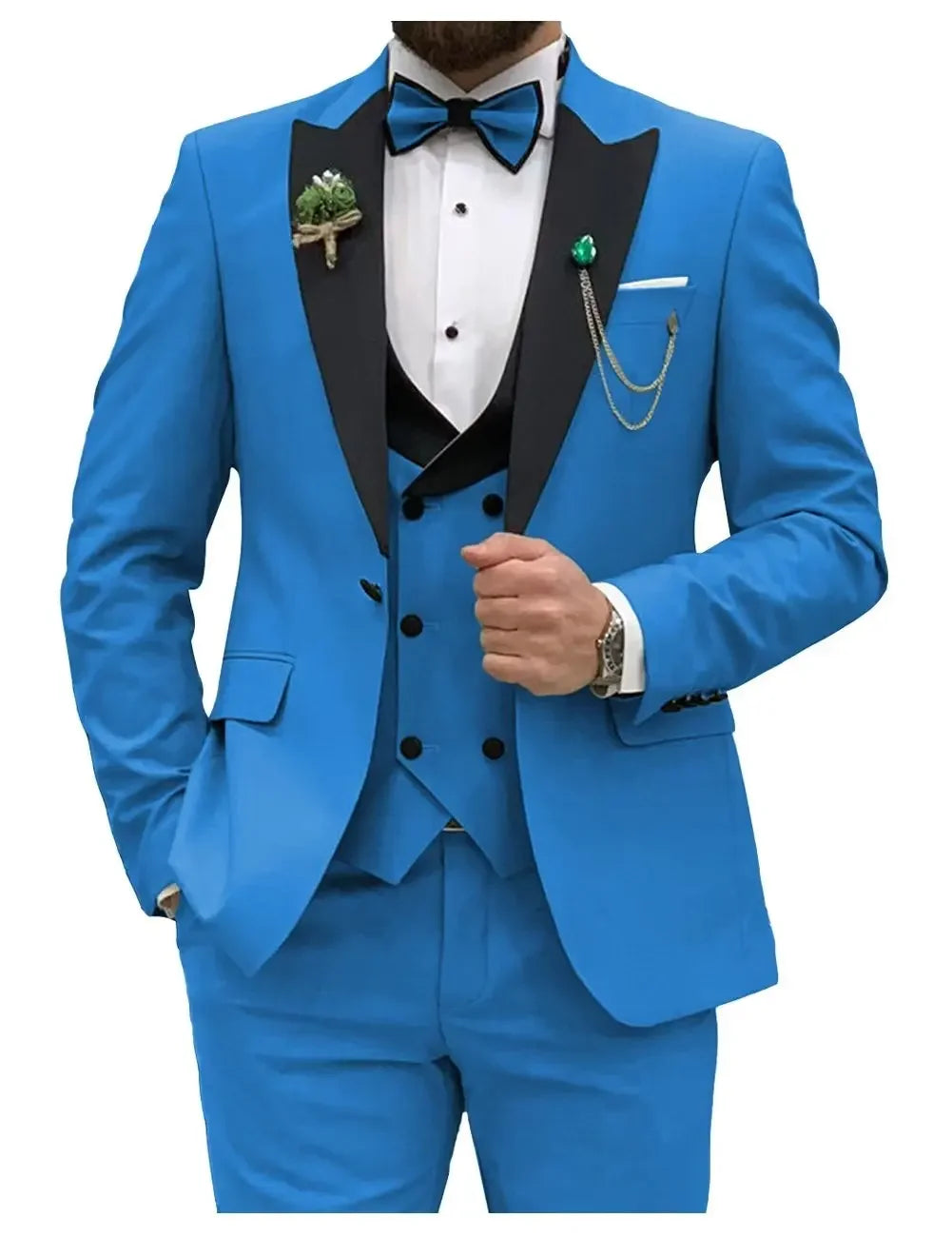 Slim Fit Men Suits  (Jacket+Vest+Pants)