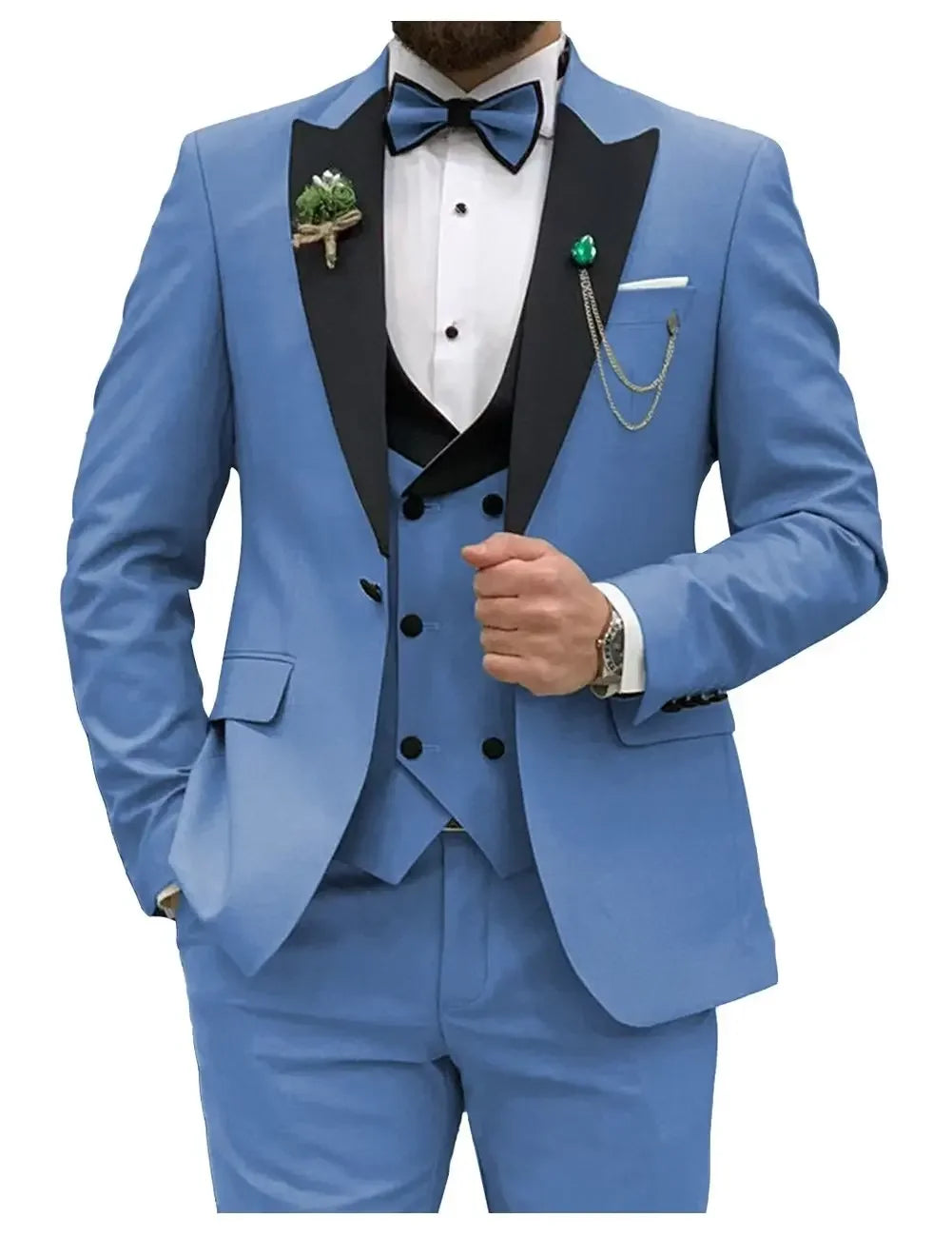 Slim Fit Men Suits  (Jacket+Vest+Pants)