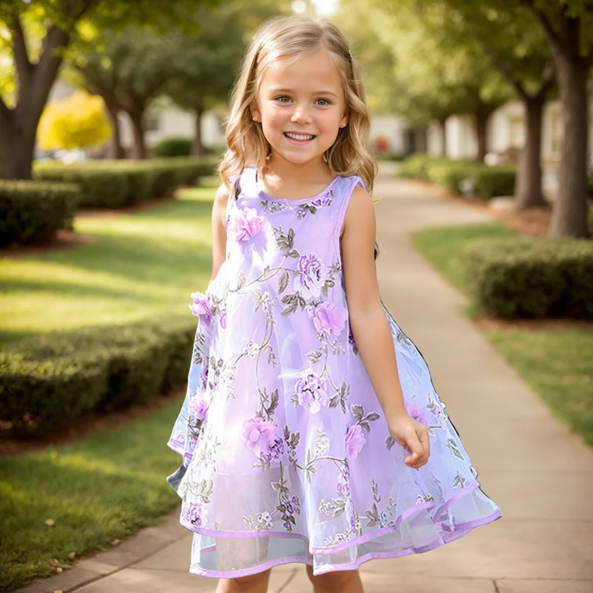 Girls Flower Dress Kids Girl