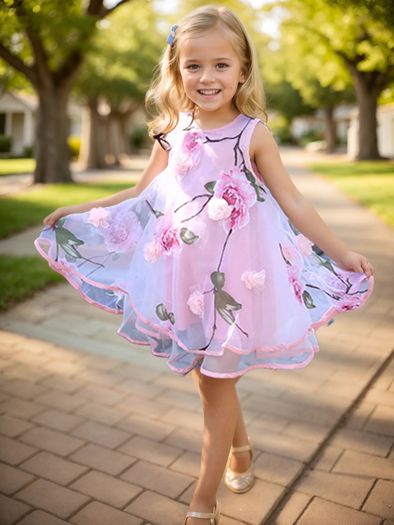 Girls Flower Dress Kids Girl