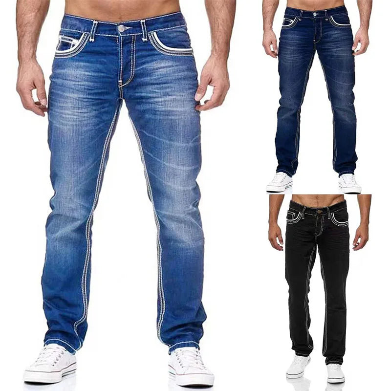 Men Jeans Solid Pockets