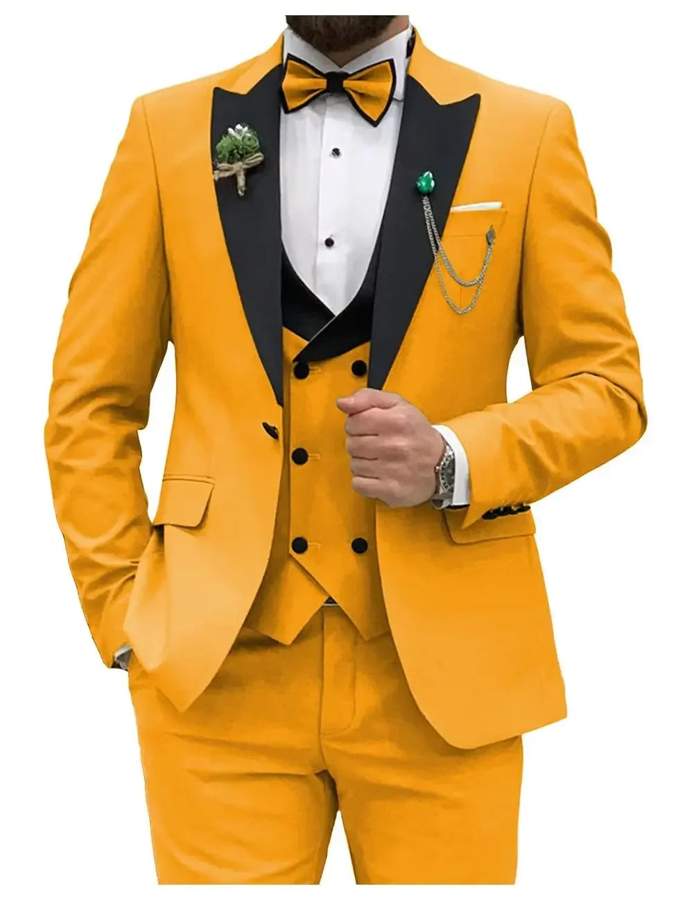 Slim Fit Men Suits  (Jacket+Vest+Pants)