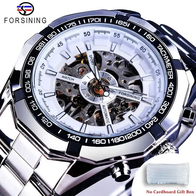 Stainless Steel Waterproof Mens Skeleton Watches