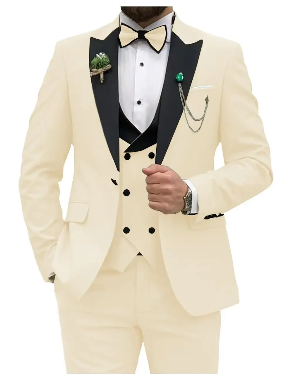 Slim Fit Men Suits  (Jacket+Vest+Pants)