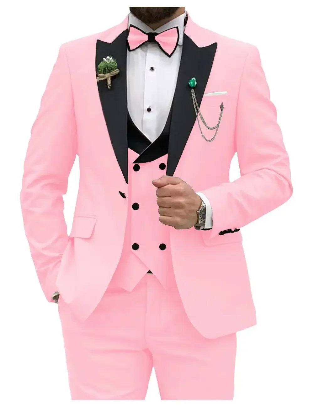 Slim Fit Men Suits  (Jacket+Vest+Pants)