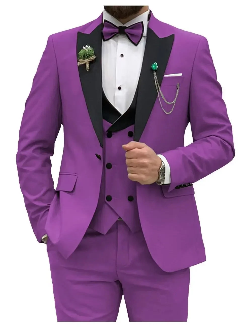 Slim Fit Men Suits  (Jacket+Vest+Pants)