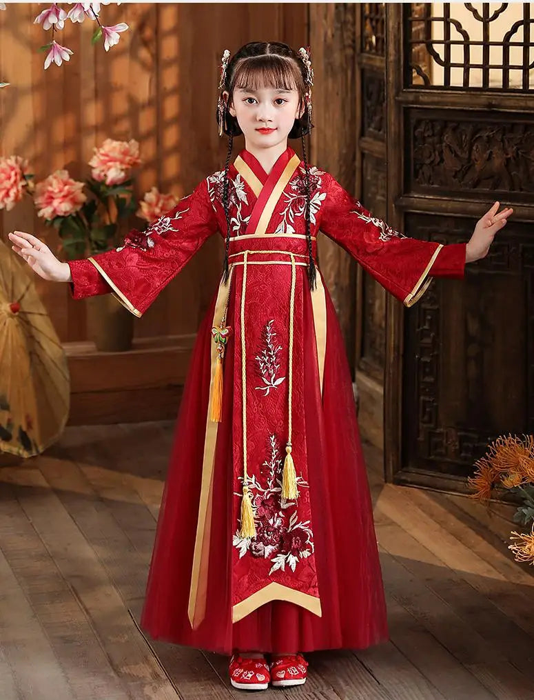Chinese Hanfu Dress Girls Ancient Traditional
