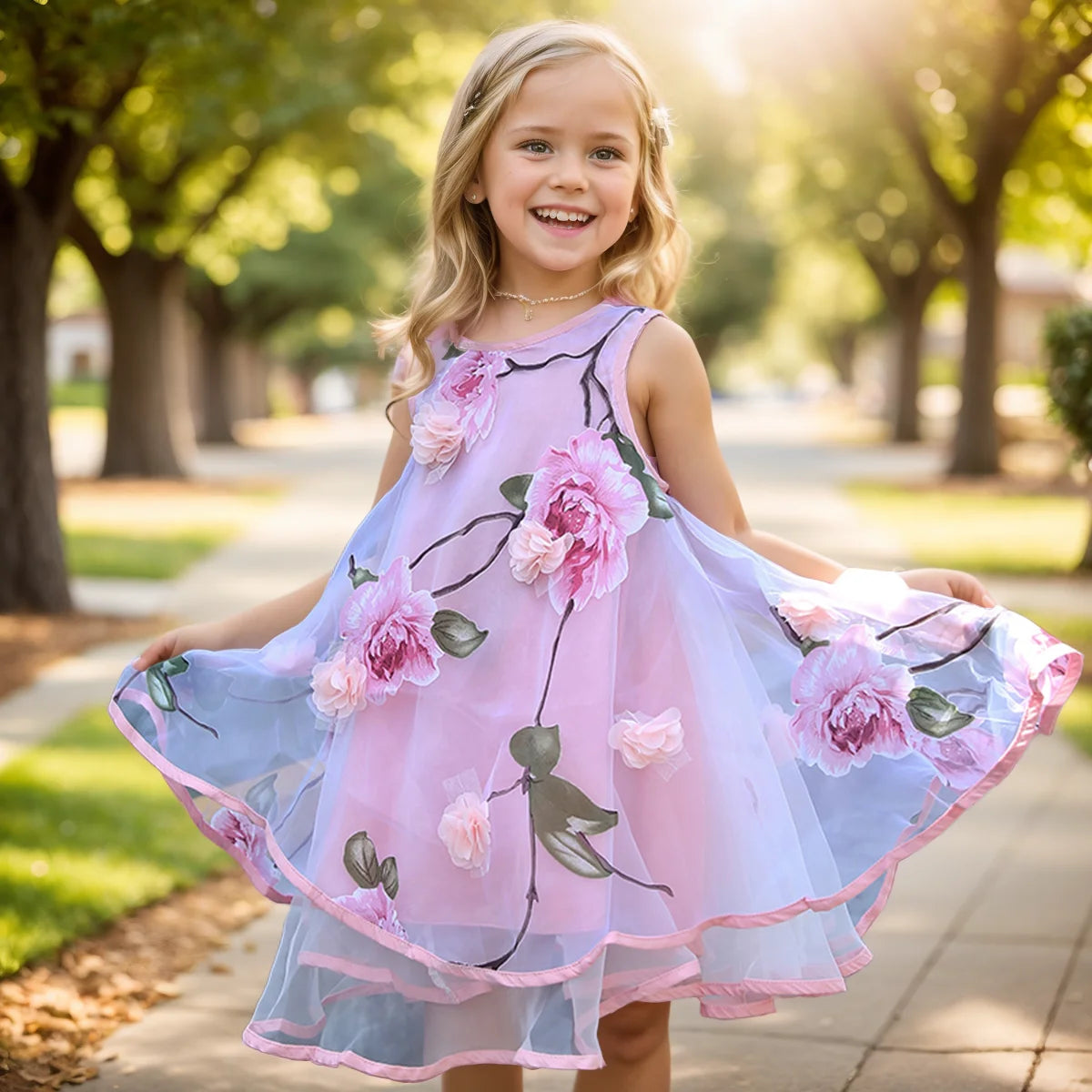 Girls Flower Dress Kids Girl