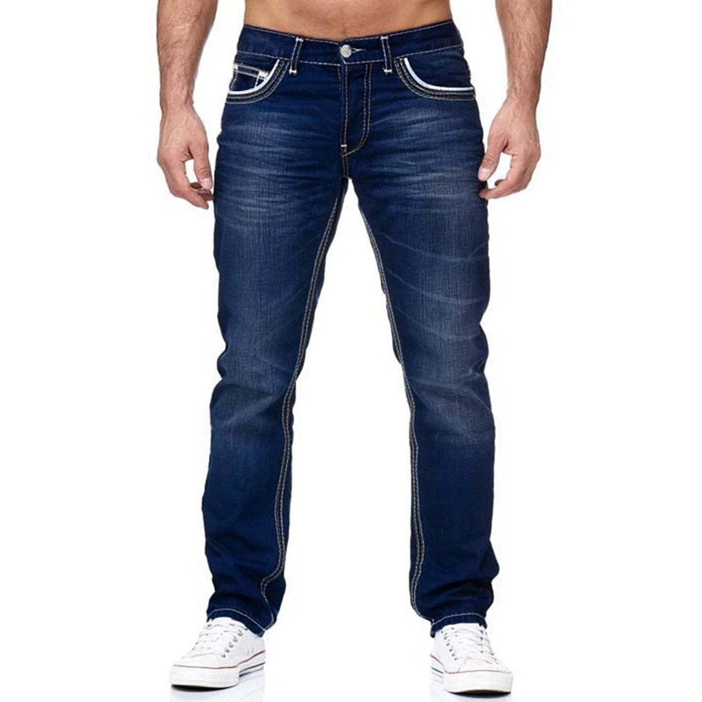 Men Jeans Solid Pockets