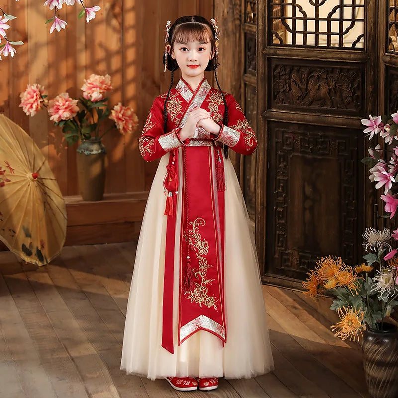 Chinese Hanfu Dress Girls Ancient Traditional