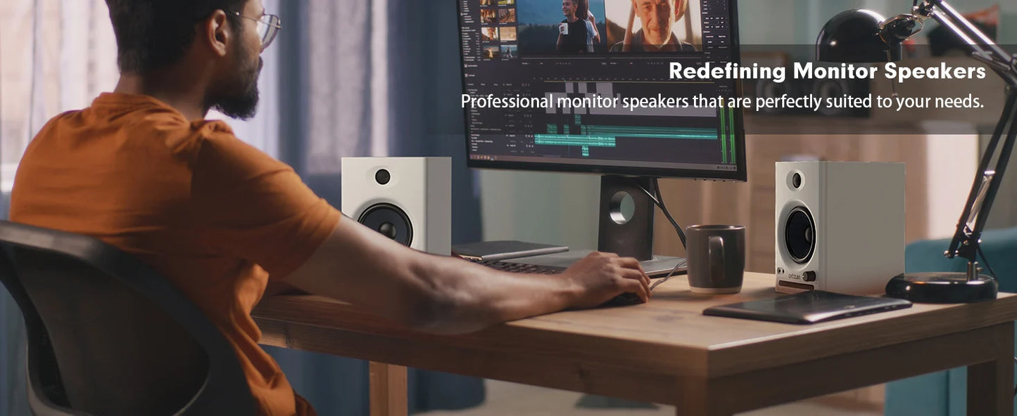 Studio Monitors, Active Monitor Speakers for Music Production, Bluetooth Computer Speakers