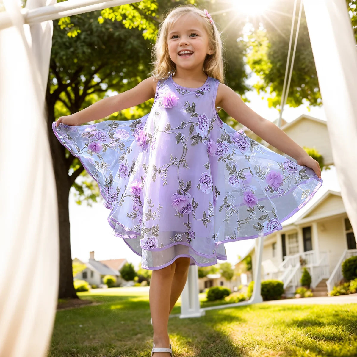 Girls Flower Dress Kids Girl