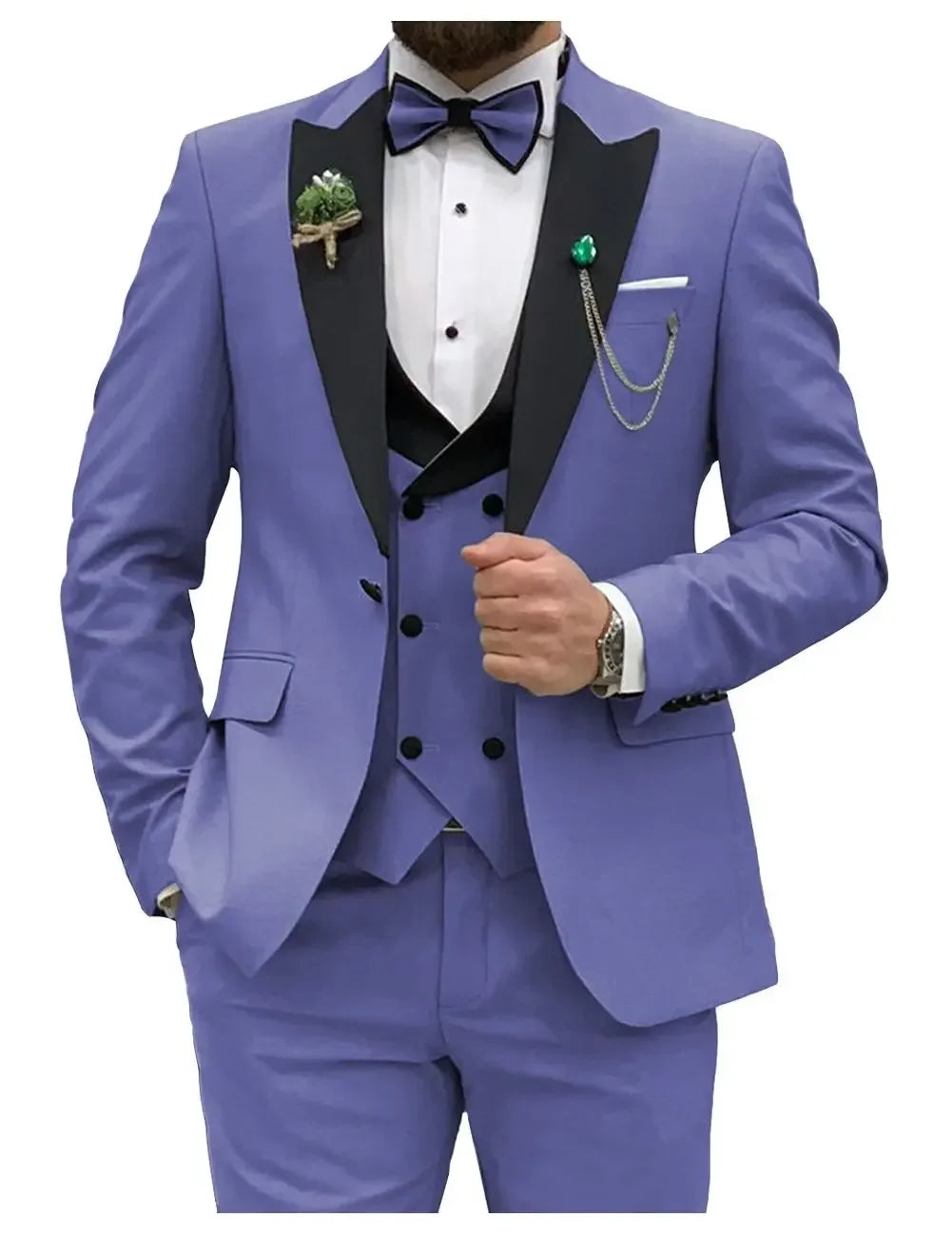 Slim Fit Men Suits  (Jacket+Vest+Pants)