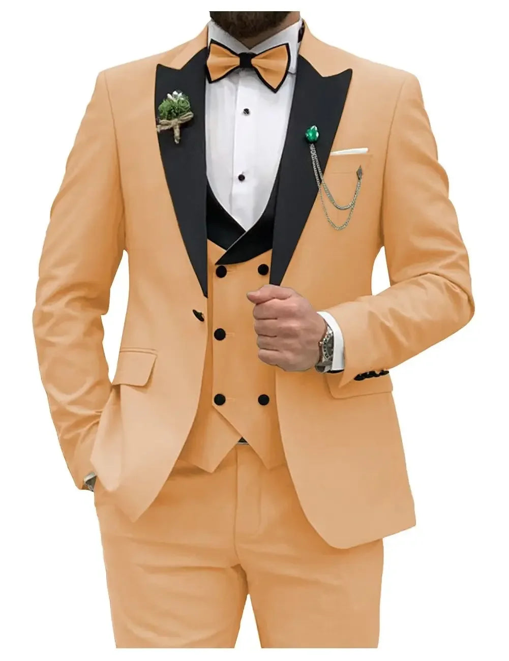 Slim Fit Men Suits  (Jacket+Vest+Pants)