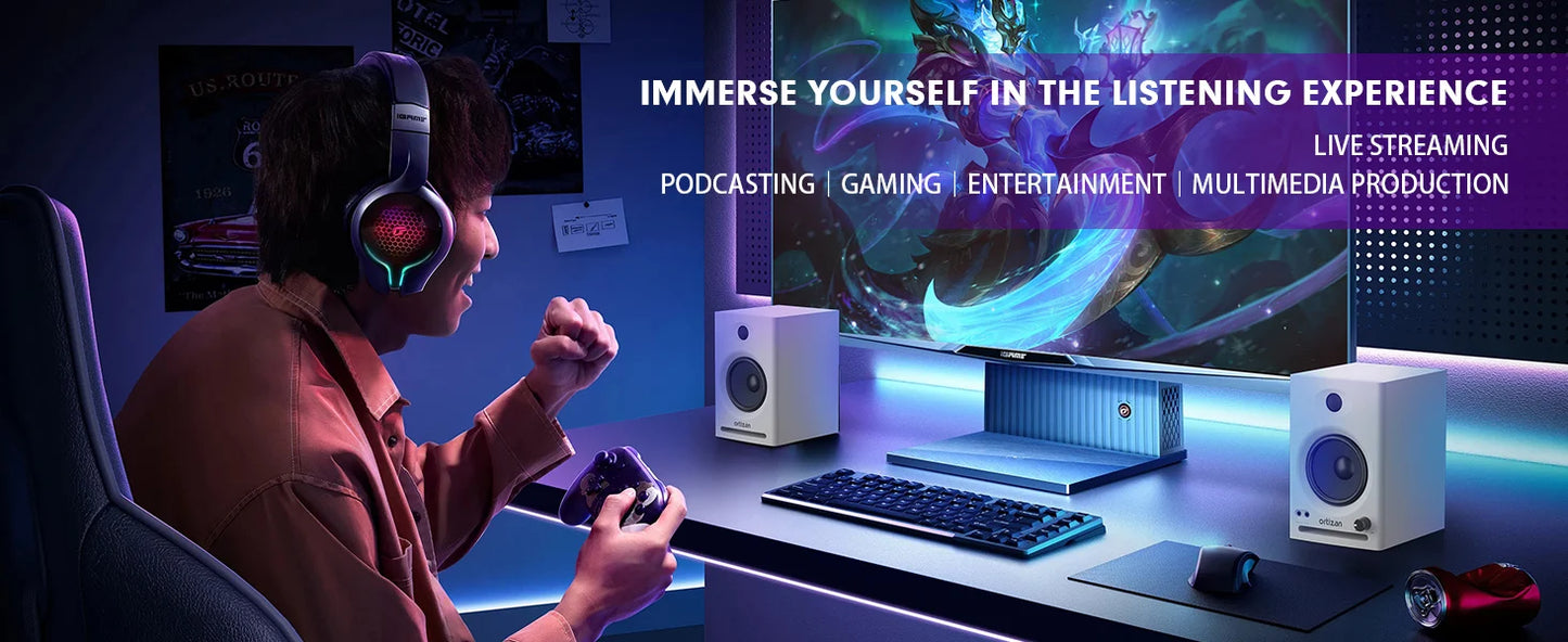 Studio Monitors, Active Monitor Speakers for Music Production, Bluetooth Computer Speakers