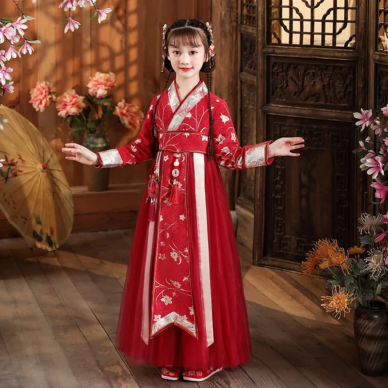 Chinese Hanfu Dress Girls Ancient Traditional