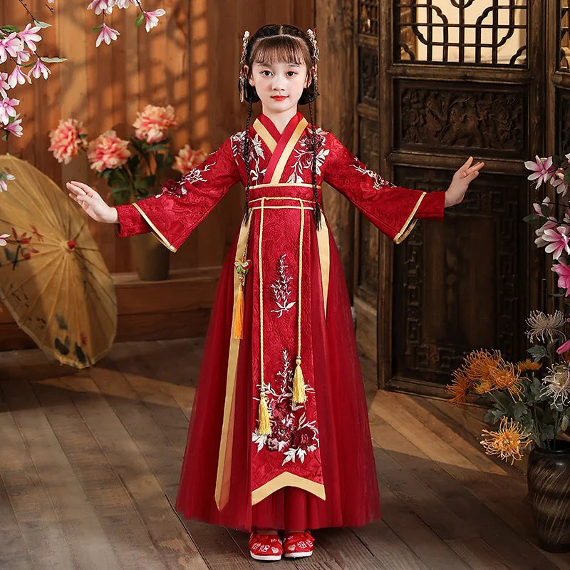 Chinese Hanfu Dress Girls Ancient Traditional