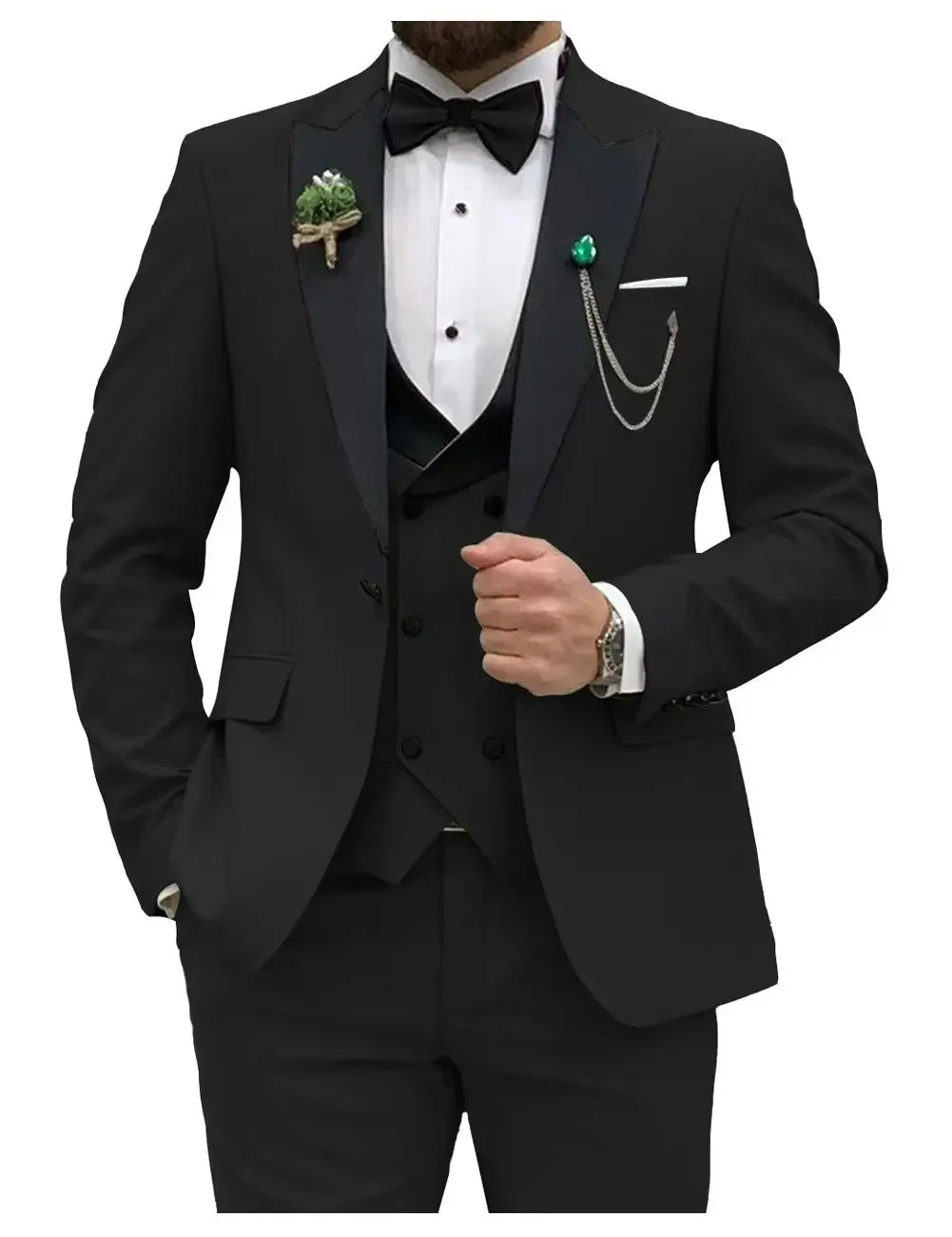 Slim Fit Men Suits  (Jacket+Vest+Pants)