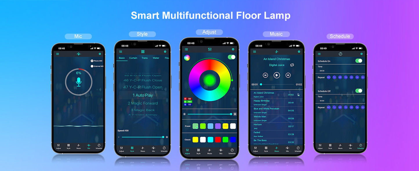 Smart RGB Dream Color Floor Lamp with Music