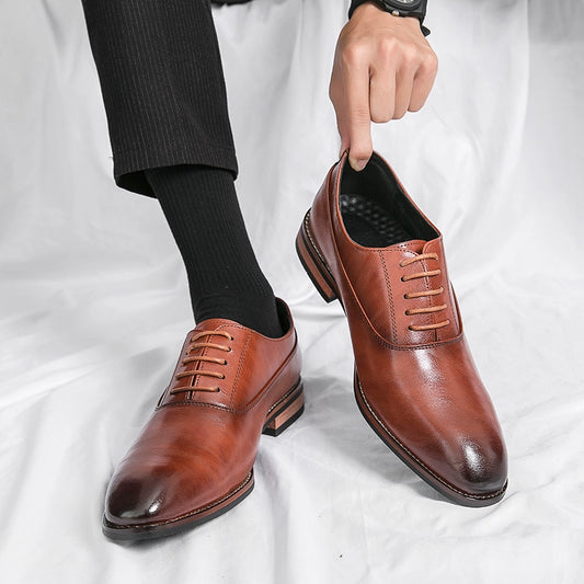 Man Wedding Brown Leather Shoes