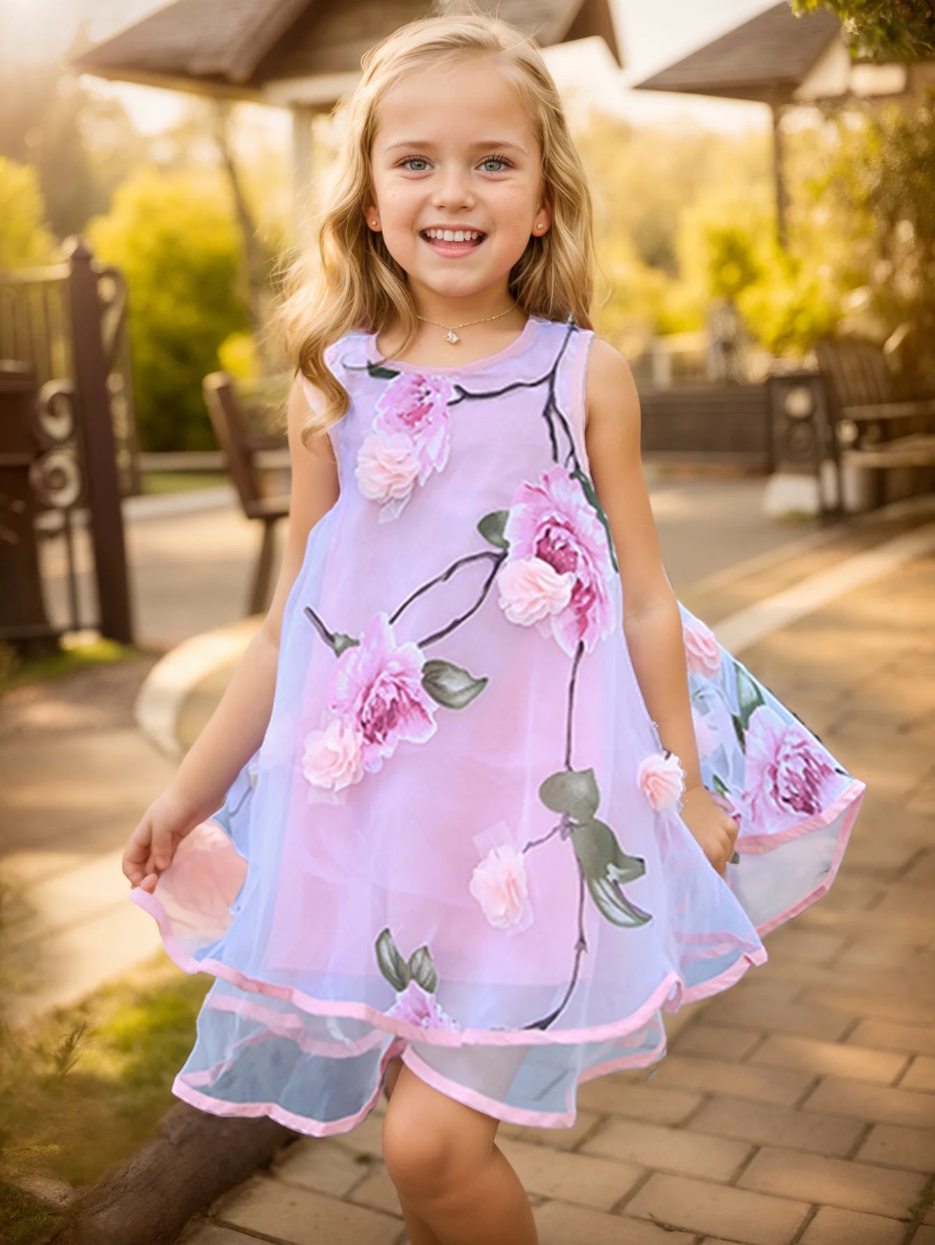 Girls Flower Dress Kids Girl