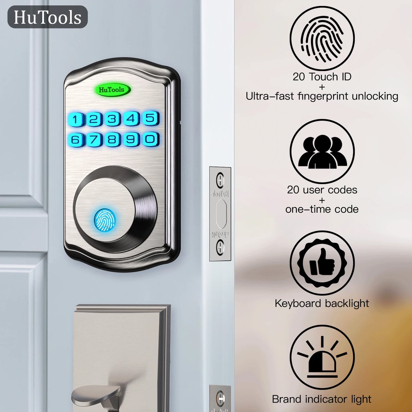 Black/silver Smart Fingerprint Key Lock