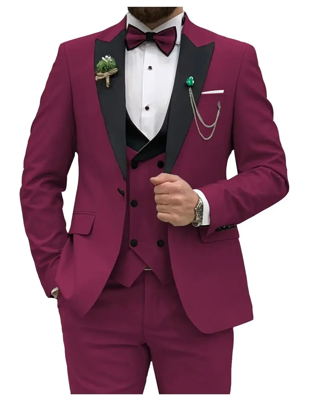 Slim Fit Men Suits  (Jacket+Vest+Pants)