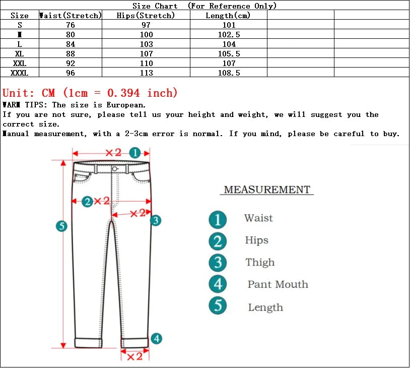 Men Street Elastic Denim Jeans