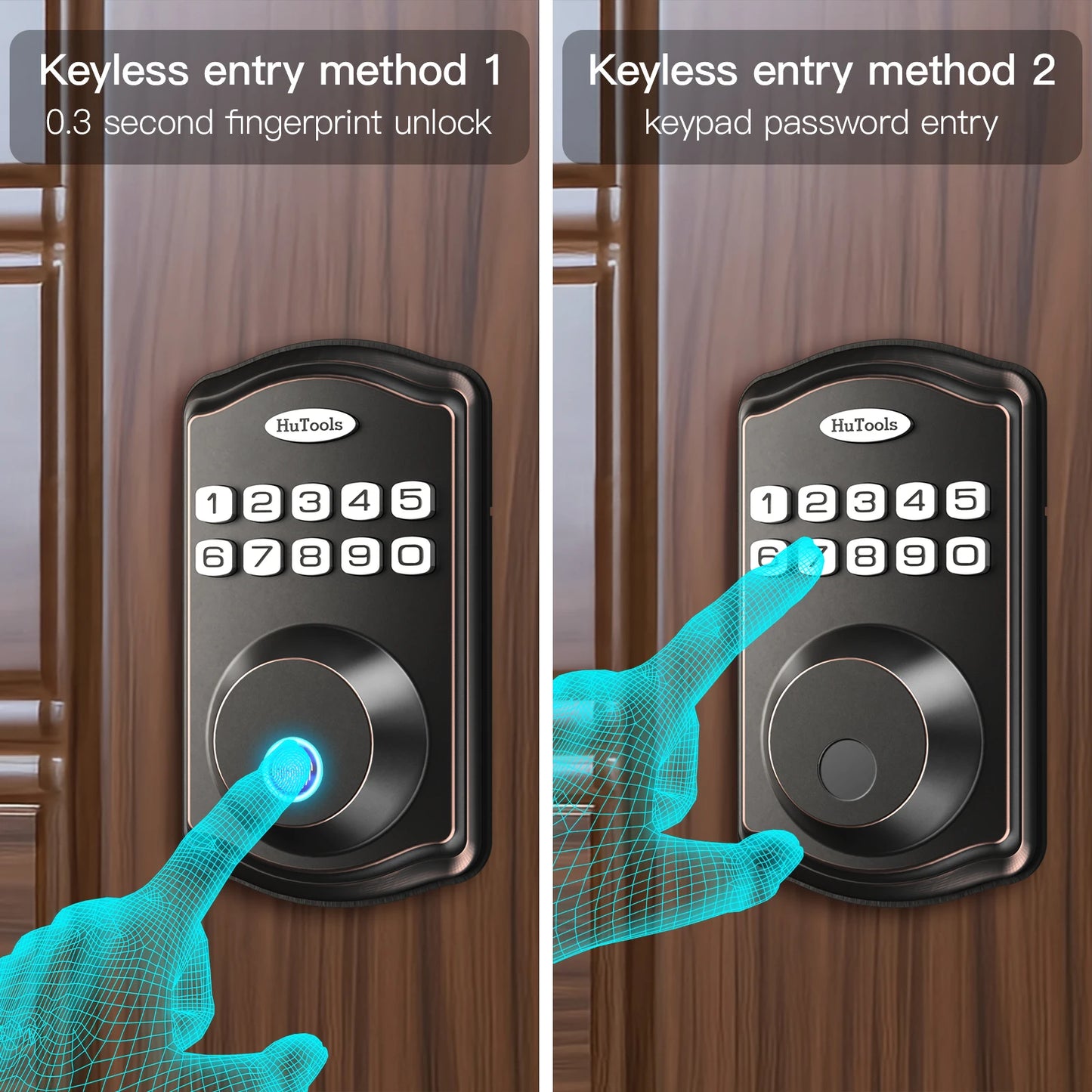 Black/silver Smart Fingerprint Key Lock