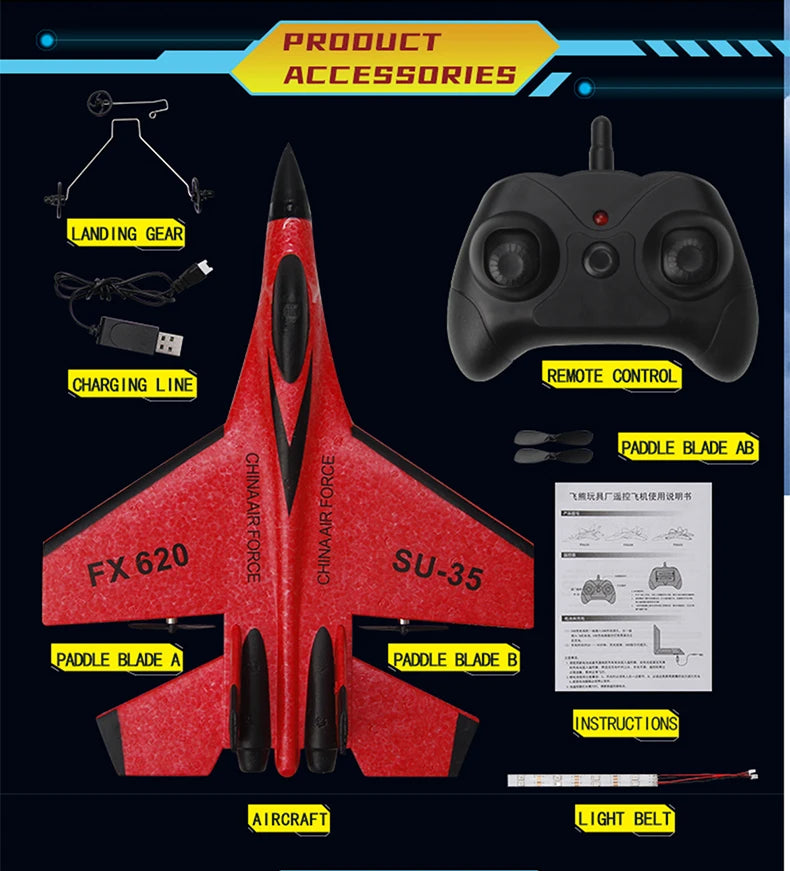 RC Foam Aircraft SU-35 Plane 2.4G Radio Control
