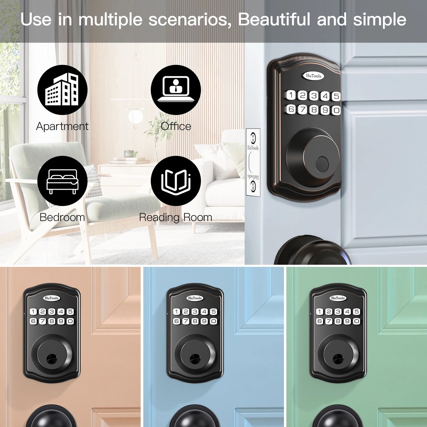 Black/silver Smart Fingerprint Key Lock