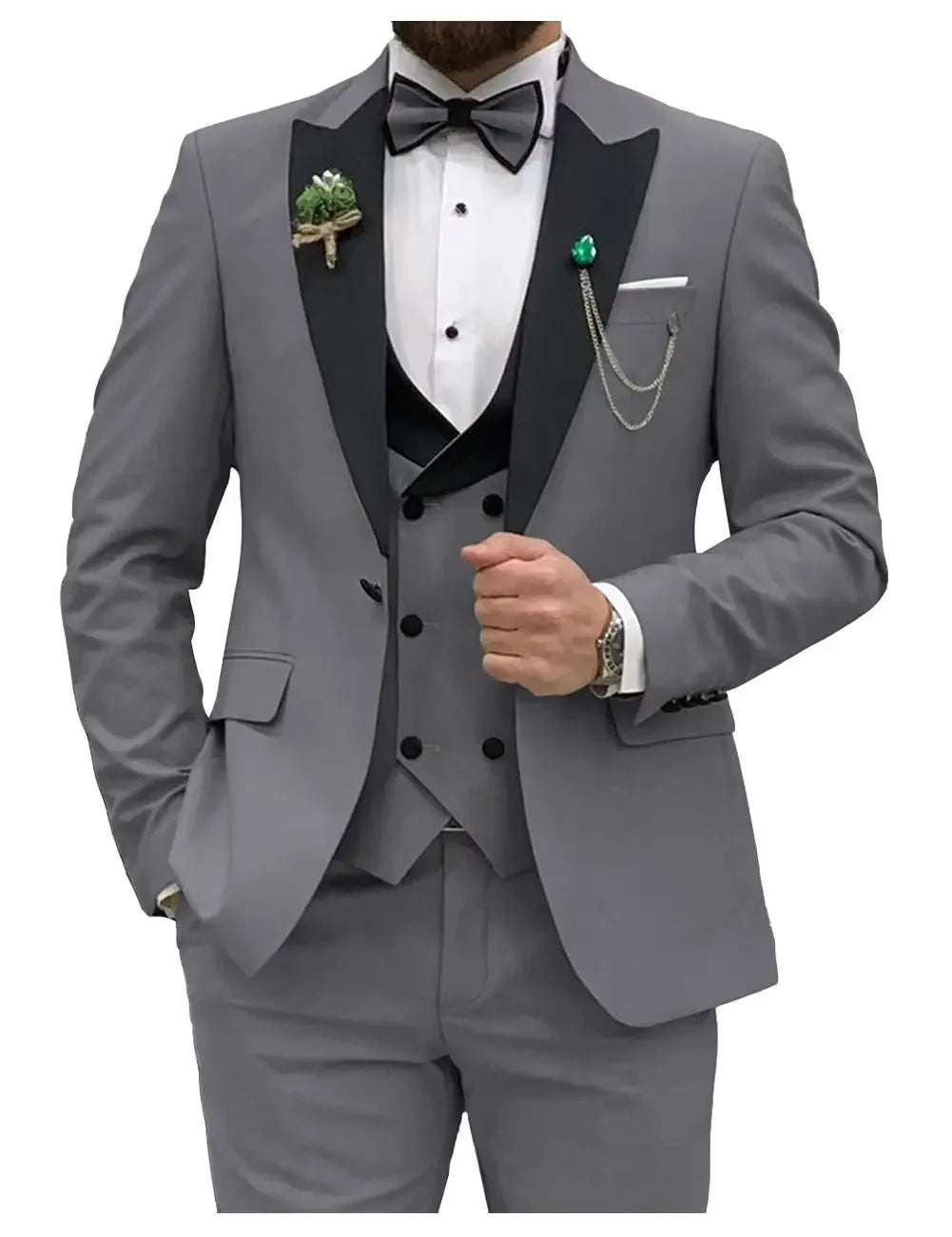 Slim Fit Men Suits  (Jacket+Vest+Pants)