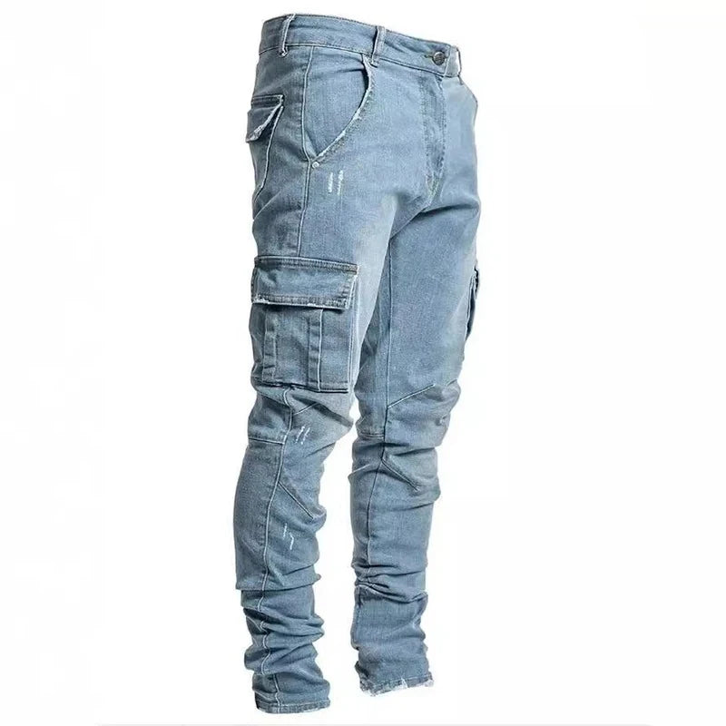 Men Street Elastic Denim Jeans