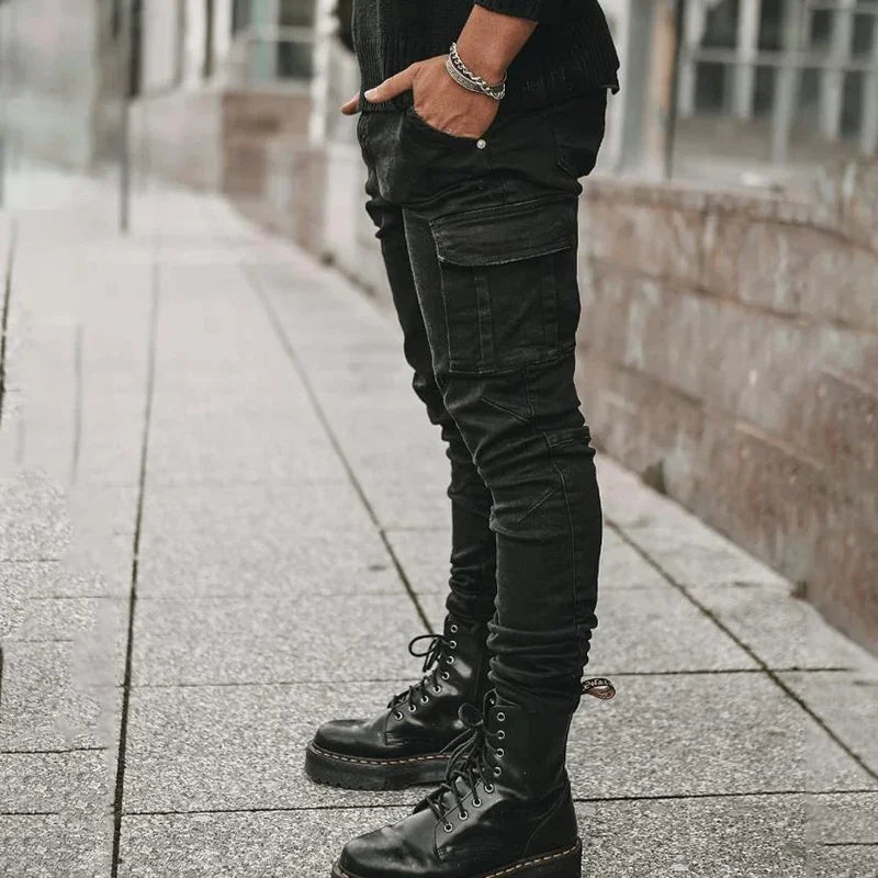 Men Street Elastic Denim Jeans